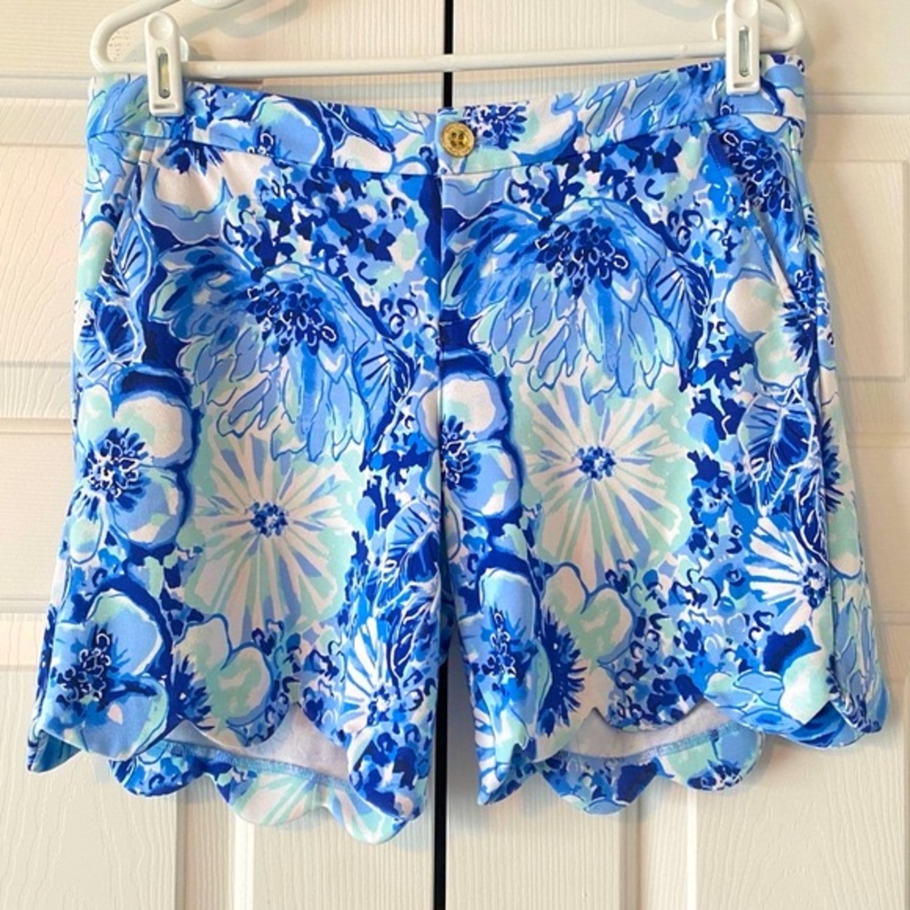 Lilly Pulitzer 7" Darci Knit Short in Coastal Blue Catch N Keep, 6